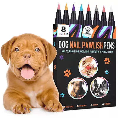 Dog Nail Polish Pens Quick Dry 8 Colors Pet Nail Polish For Dogs Or Cats • $18.07