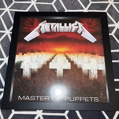 METALLICA Master Puppets METAL PLEXIGLASS FRAMED 12” Album Flat POSTER *No LP* • $35