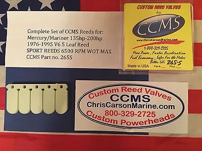 CCMS Mercury/Mariner Sport Outboard Reed 135hp-200hp 1976-1995 V6 5 Leaf PN.265S • $110