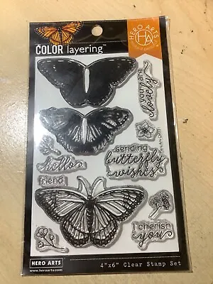 £6.45 • Buy Hero Arts  - Color Layering Clear Stamp Set - Color Layering Monarch Butterfly