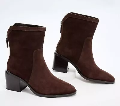 Vince Camuto Water-Repellent Suede Mid-Shaft Boots Root Beer 10 New • $74