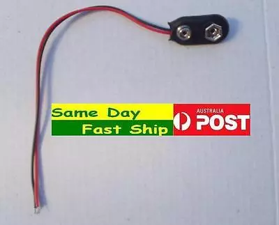 One New 9V Battery Connector Clasp Clip T-type Cable AUS Local Fast Ship • $2.68