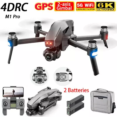 4DRC M1 GPS WIFI FPV Drone 2-axis Gimbal 6K HD Camera Brushless Motor+2 Battery • $214.70
