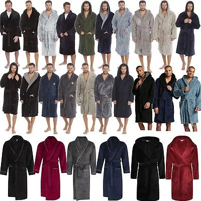 Mens Dressing Gown Luxury Fleece Robe Bathrobe M L XL XXL 3XL 4XL 5XL • £19.95