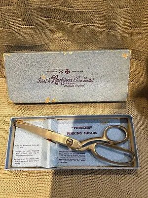 £8.99 • Buy Pinking Shears Vintage Sewing Scissors In Original Box Chrome  Haberdashery