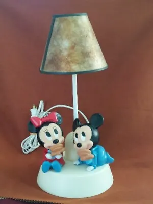 Walt Disney Baby Mickey And Minnie Mouse Nursery Lamp & Night Light  Vintage  • $22