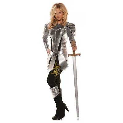 Knight Costume Adult Female Medieval Joan Of Arc Halloween Fancy Dress • $32.59