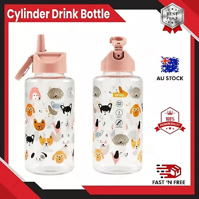 1L Dogs Cylinder  Water Bottle Motivational Drink Sport Gym BPA Free • $8.99