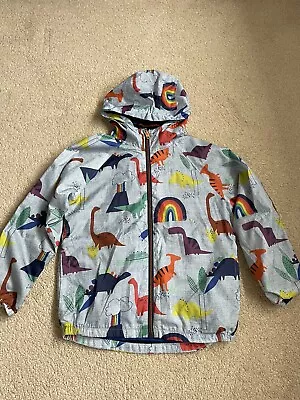 £12 • Buy Next Boys Light Blue Dinosaur Shower Resistant Jacket Fleece Lined Age 6-7 VGC