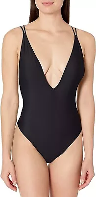 Volcom Women's 248219 Black Simply Solid One Piece Swimsuit Size M • $75.65