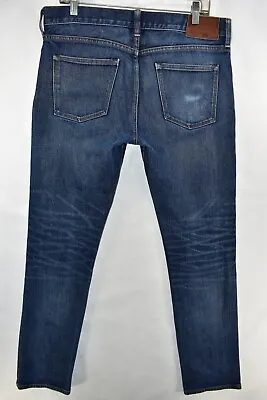 J Crew 484 Kurabo Japanese Denim Slim Jeans Mens Size 34x34 Blue Meas. 35x32.5 • $16.87