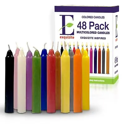 Spell Candles 48 Pack - 4  Tall X 1/2  Dia - 12 Colors 4 Mini Candles Per Color • $16.99