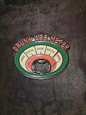 Uc07147 *nos* Funny **drunk-as$-meter** Bottle Opener Novelty Belt Buckle • $10