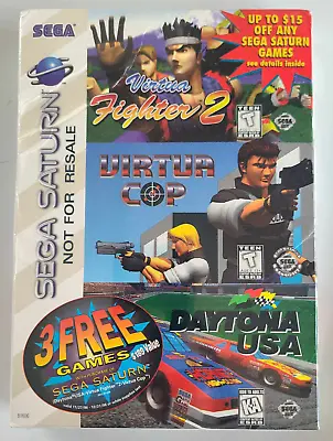 Virtua Fighter 2 Virtua Cop Daytona USA (Sega Saturn 3 Free Games) New Sealed • $89.99