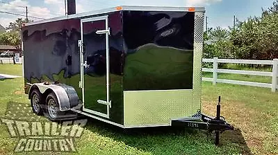 $5795 • Buy NEW 2023 7 X 16 7x16 V-Nosed Enclosed Cargo Motorcycle Trailer Ramp & Side Door