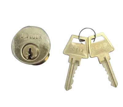 2-PACK US Lock 1-1/8  KS Keyway Brass Mortise Cylinder US1501KW13 • $22.99