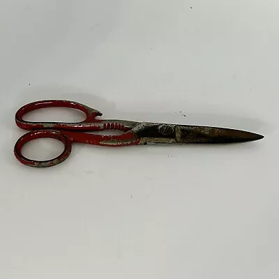 Vintage Scissors Red Handles Steel Heavy Duty Kitchen/Multipurpose Scissors • $5.27