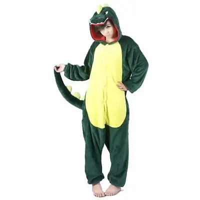 Green Dinosaur One Piece Costume Kigurumi Cosplay  Unisex Adults Kids Pajama • $19.95
