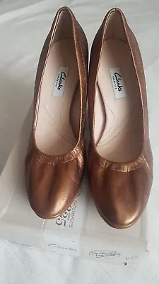 £21 • Buy Clarks Grace Eva Bronze Metalic High Heels Shoes