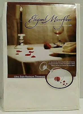 70  Inch Ivory Table Cover Cloth Microfiber Stain Wrinkle Resistant Soft NEW • $14.76
