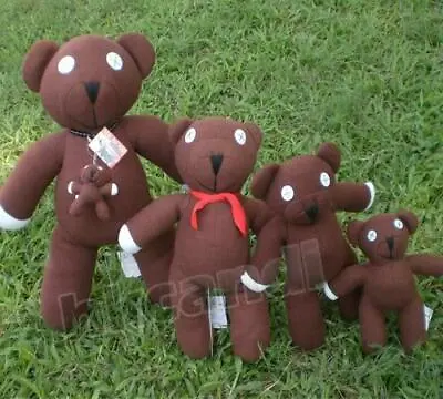 Brown Mr.Bean's Wear Black Necklace Teddy Bear Stuffed Animals Brown Doll • $4.99