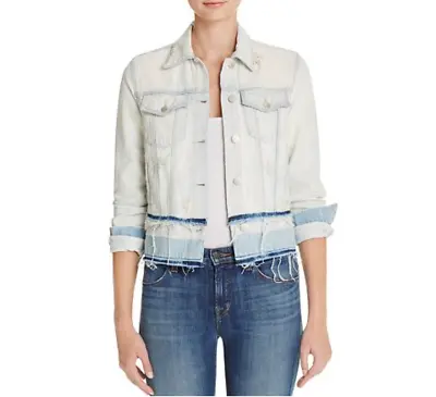 J BRAND WOMEN'S LIGHT WASH DISTRESS LONG SLEEVE DEENA DENIM JACKET Sz XS • $69.99