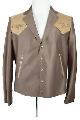 Vintage Mesquite Niver Western Wear Jacket Brown Men Size 44R Made In USA • $99.97