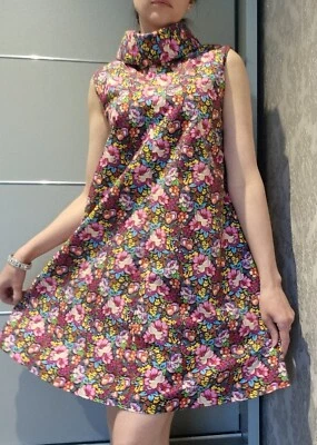 £20 • Buy 60s Vintage Handmade Trapeze Shift Swing Dress 34 Bust 8-10 High Collar 