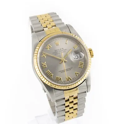$3550 • Buy Rolex Datejust Ref. 16233 Auto 36mm Ss/18k Jubilee Slate Roman Watch W38908-2
