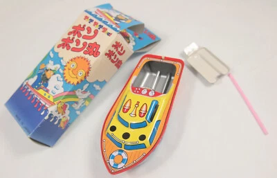 £19.95 • Buy Boxed Vintage Colourful Pop Pop Boat - Tin Toy - Japan