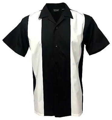 £32.99 • Buy Rockabilly Retro Mens Shirt Casual Vintage Bowling 50s 60s Black White