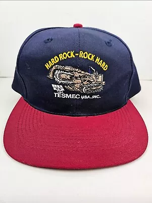 Vintage Tesmec USA Mining Funny Hard Rock Trucker Hat Snapback Cap • $21