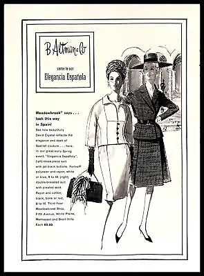 1965 B. Altman & Co Meadowbrook Vintage PRINT AD Spain Fashion Spring Art • $8.99