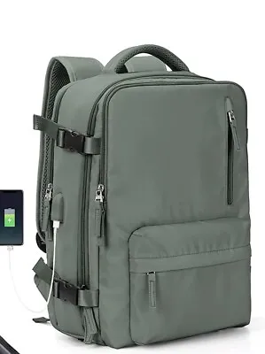 Under Seat Cabin Bag 43x30x20cm Travel Laptop Backpack With USB Charging Green • £27.99