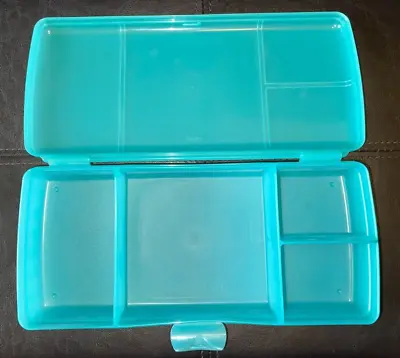 NEW Tupperware Lunch N Things Divided Container Organizer Bento Box Aqua 11”x 5” • $13.59