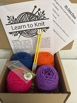Knitting Starter Kit Ideal For Beginners Learn To Knit A Purse • £8.95