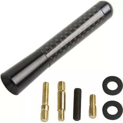 3inches Car Antenna Carbon Fiber Radio FM Antena Black Kit Universal Screw Black • $7.69