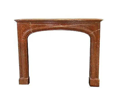 Antique Contemporary Arched Red Marble Fireplace Mantel • $4400