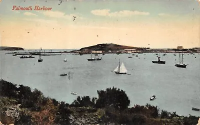 Old Topographical Postcard Falmouth Harbour Unused Used Gd Very Gd • £3.75