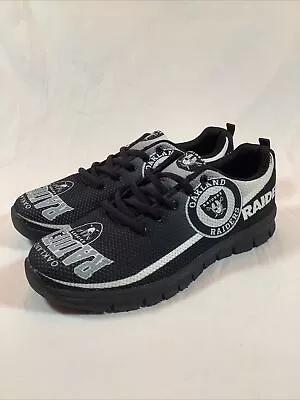 Oakland Raiders NFL Black Gray Shoes Men 8.5 Women 11 Very Nice EUC Rare! • $34.99