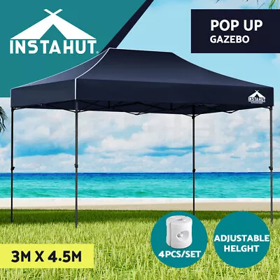 Instahut Gazebo Pop Up Marquee 3x4.5 Folding Outdoor Wedding Tent Base Pod Navy • $160.95