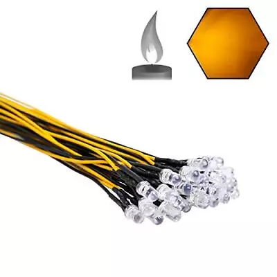 30pcs 12 Volt 5mm Yellow Flicker LED Lights Emitting Diodes Candle Flickering... • $17.61