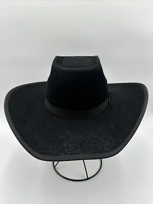 Resistol Black 100% Wool Felt Ribbon Band Cowboy Hat Youth Size One Size • $40.49
