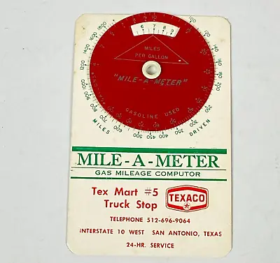 Texaco Mile-A-Meter Gas Mileage Computer Tex Mart Truck Stop Texas Vintage • $22.50