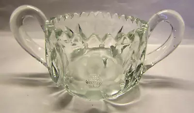 Vintage Antique Clear Cut Glass Sugar Dish/Bowl With Flower Pattern • $10.98