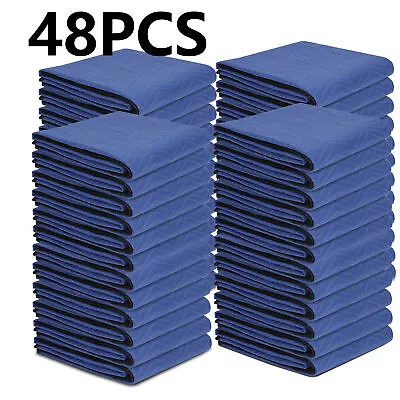 48 Pack Moving Blankets 80  X 72  Pro Economy Blue Shipping Furniture Pads • $204.58
