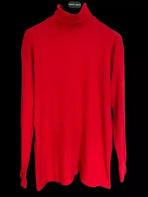 Sunspel Roll Neck Top Medium Red Made In England 100% Cotton • £28