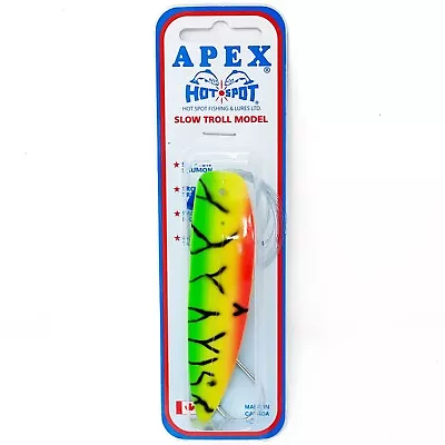 NEW Apex Hot Spot 4  Salmon Trout Trolling Lure Spoon #312R (Fire Tiger) • $8