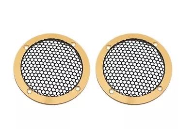 3.5  Full Metal Speaker Cover Aluminum Frame Black Mesh Grill For Car Audio Gold • $28.99