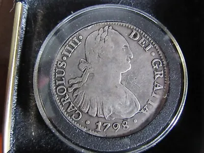 1798 Spain Silver Coin Carolus Iiii Charles Hispan Et Ind Rex M 8 R F M Antique • £240.32